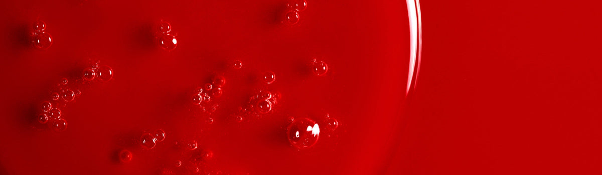 Red background with product glob