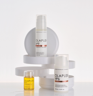 OLAPLEX No.9, No.6, and No.7 next to each other.