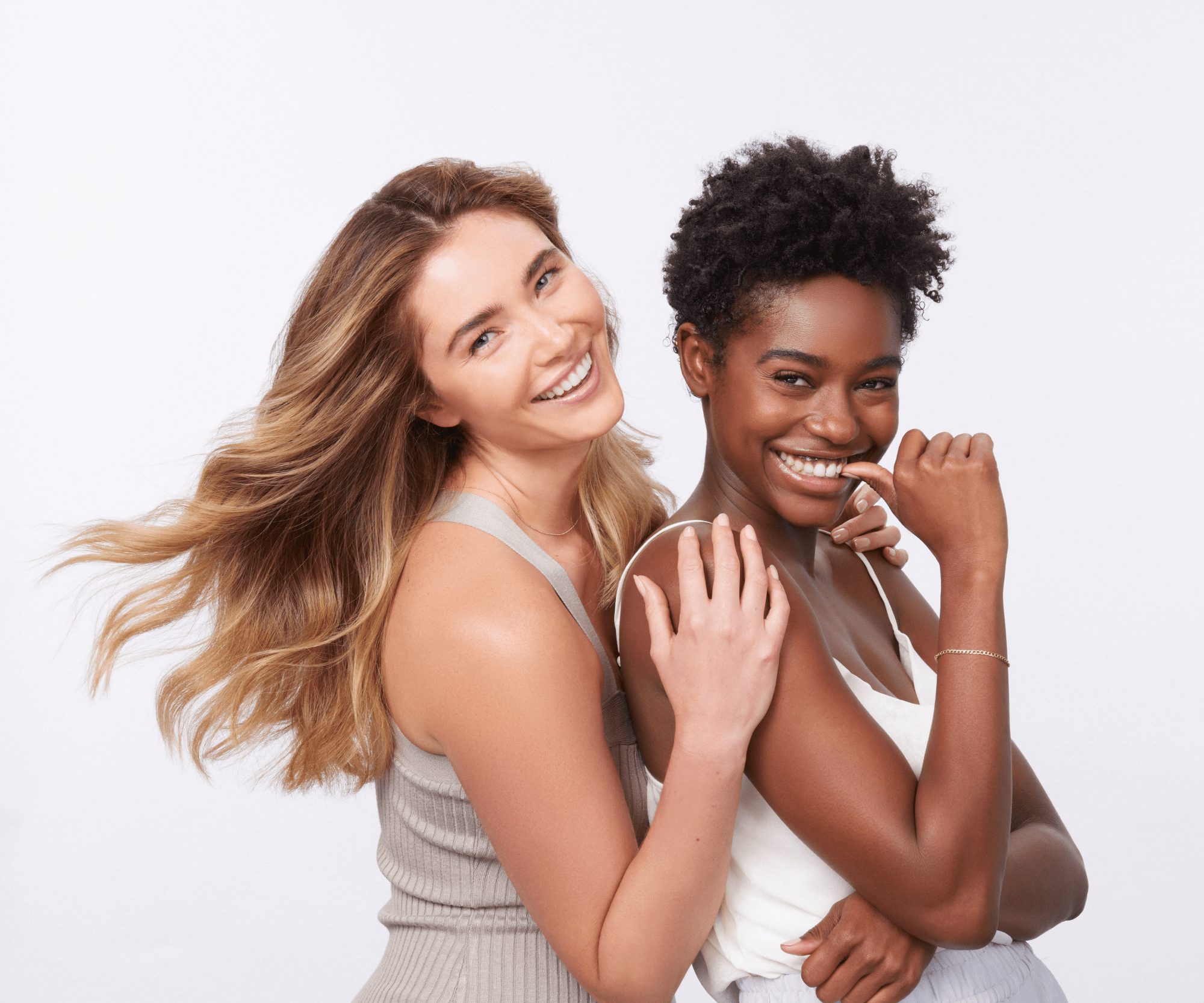 Two women standing together