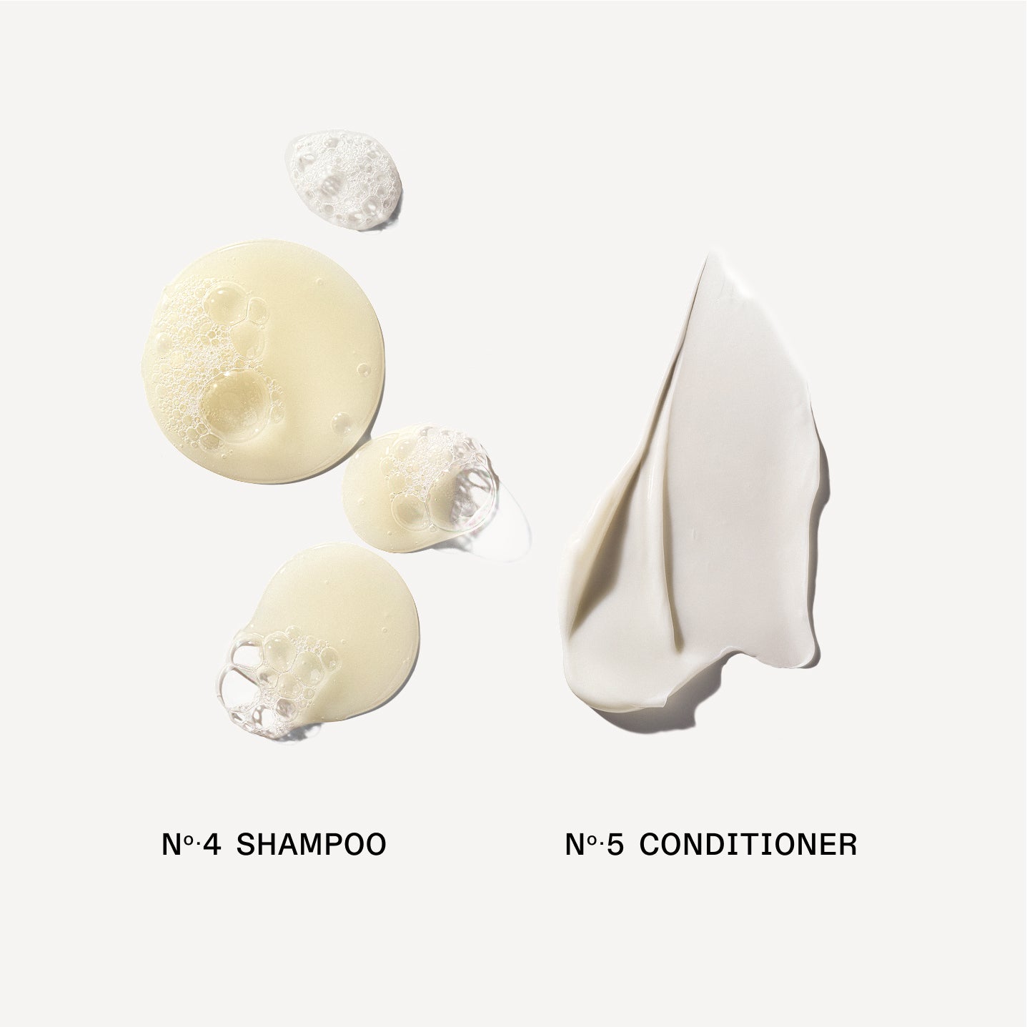 No.4 Bond Maintenance Shampoo and No.5 Bond Maintenance Comditioner creamy product swatch